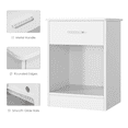 thumbnail image 3 of Homfa 2-Tier Nightstand with Drawer & Storage Shelf, Side End Table for Bedroom Living Room Set of 2, White, 3 of 8