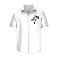 thumbnail image 4 of Mefallenssiah Mode Hommes Confortable Impression Manches Courtes Col Chemise Chemisier, 4 of 4