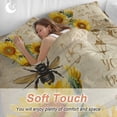 thumbnail image 3 of YOU ARE MY SUNSHINE Twin Size Comforter Set, Retro Sunflowers Floral Bee Brown Fence Bedding for All Seasons, 4 Pcs Bed Set, 1 Quiltcover (68"x86") ,1Sheet(67"x116"), 2Pillowcases (30"x20"), 3 of 12