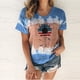 thumbnail image 1 of Fiudx Liquidación de Ofertas Flash Camiseta de Manga Corta con Cuello Redondo y Estampado Del Día de La Independencia para Mujer, 1 of 4