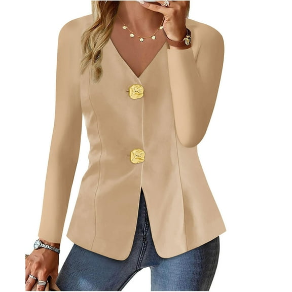 Heisall Womens Casual Blazers Long Sleeve Solid Color Slim Fit Blazers