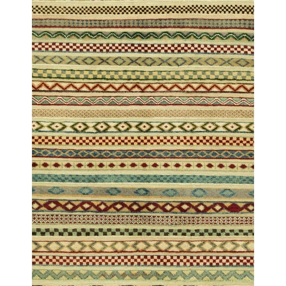 Ahgly Company Indoor Rectangle Abstract Chrome Gold Yellow Abstract Area Rugs, 4' x 6'