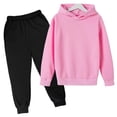 thumbnail image 5 of Conjunto de 2 piezas de sudadera con capucha y pantalones para niños de 3 a 13 años, ropa deportiva informal para niños y niñas, chándales, ropa para niños, 5 of 5