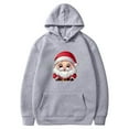 thumbnail image 4 of Mifsaly Vintage Christmas Sweatshirt for Women Oversized Christmas Santa Print Hoodie Long Sleeve Loose Hooded Pullover Tops Merry Xmas Drop Shoulder Bright Winter Outerwear with Pocket Funny Gifts, 4 of 4