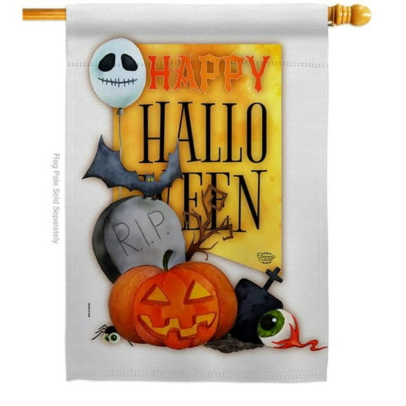 Ornament Collection H192073-BO 28 x 40 in. Happy Halloween Spirit House Flag with Fall Double-Sided Decorative Vertical Flags Decoration Banner Garden Yard Gift