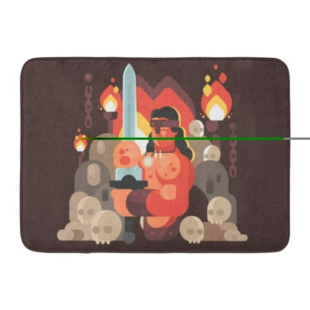 - GODPOK Ancient Adult Courageous Warrior Barbarian Sword Aggressive Armed Rug Doormat Bath Mat 23.6x15.7 inch
