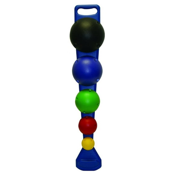 CanDo MVP Balance System, 5-Ball Set with Wall Rack, 1 Each Yellow Through Black