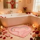 thumbnail image 1 of Valentines Day Carpet Entrance Door Heart Shape Mat Household Absorbent Nonslip Foot Mat Dirt Proof Mat Bathroom Nonslip Mat Size 16x20 In, 1 of 6