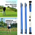 thumbnail image 3 of 2 palos de alineación de golf Swing de golf Práctica de entrenamiento de golf de 3 pliegues Portátil 48 '' Lanzamiento de golf Corrección de gestos - azul Macarena ayuda para entrenador de swing de golf, 3 of 8