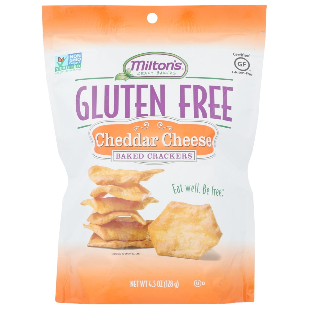 Miltons Gluten Free Baked Crackers Cheddar Cheese, 4.5 Oz