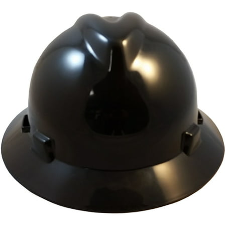 MSA V-Gard Full Brim Hard Hats with Fas-Trac Suspensions Black ...