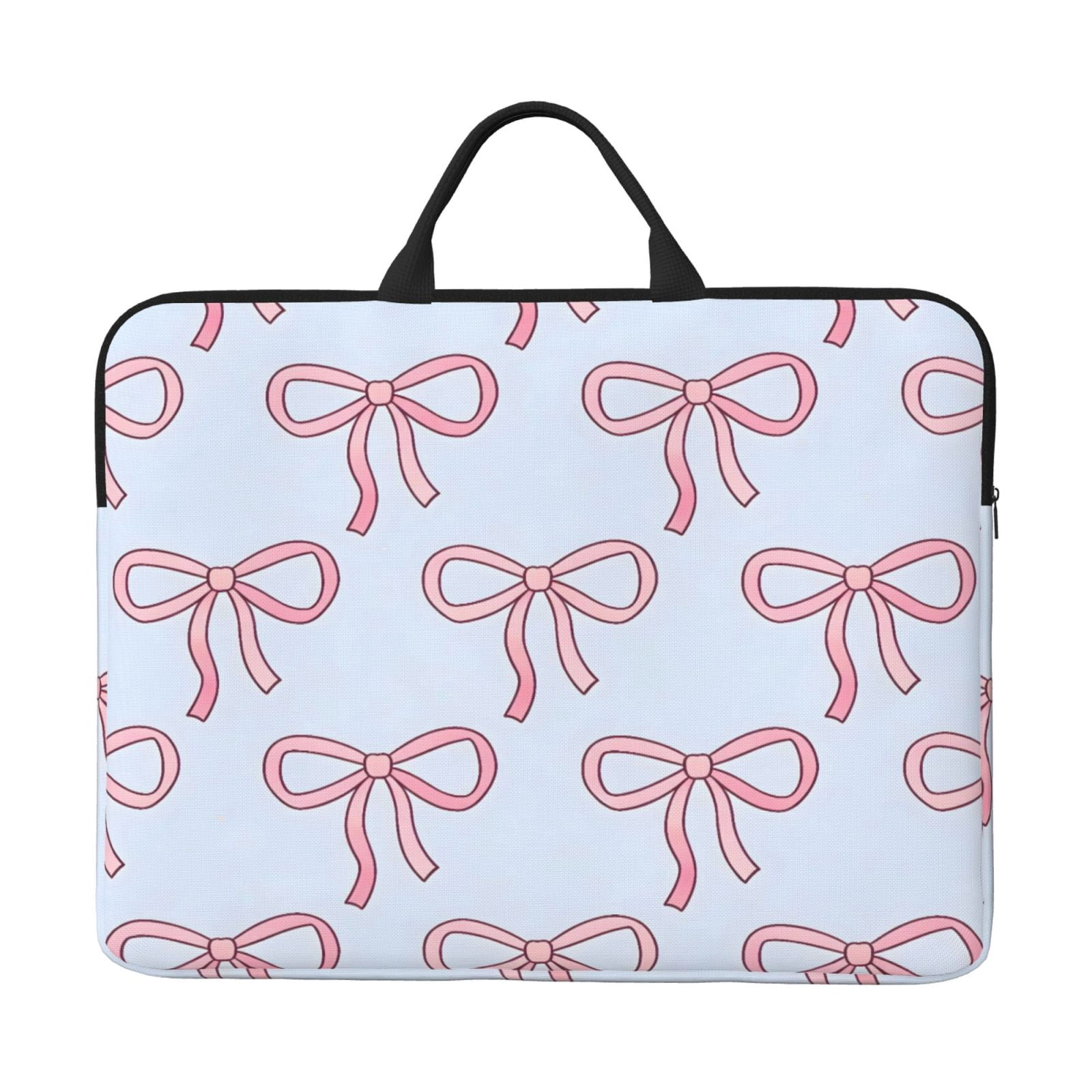 Laptop Sleeve Bag For Women Men 14inch Waterproof Durable Protective Computer Carrying Cover Handle Laptop Case Bag Pink Bow (2)