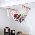 thumbnail image 2 of Cotton Rope Fruit Hammock with Wood Rod Innovative Hanging Vegetables Fruit Basket Kitchen Tools, 2 of 5