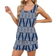 thumbnail image 5 of Sewkxo Two Piece Sets for Women Summer Lounge Drawstring Shorts Sets Tank Square Neck Sleeveless Sweat Sets With Pocket,Navy 2XL, 5 of 8