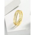 thumbnail image 1 of 1pc Sterling S925 Silver Vintage Simple Fashion Luxury Double Layer Plated with 14K Gold Finger Ring For Women Girl Daily Life Party Jewelry Gift, 1 of 4