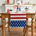 thumbnail image 6 of Sm:)e American Flag Stars Stripes Table Runner for Home Party Decorations Seasonal Summer Washable Kitchen Dining 4th of July Memorial Day Veterans Day Patriotic Table Decor 13x72 Inch, 6 of 7