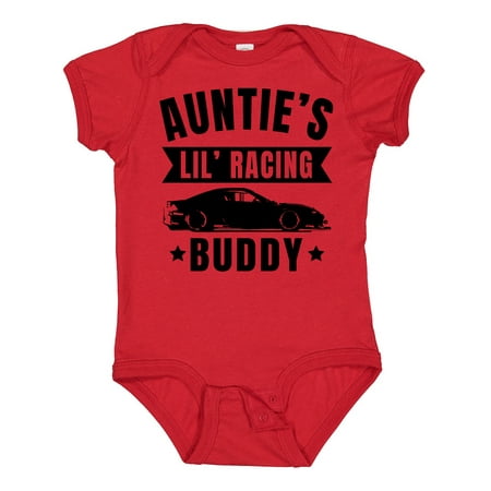 

Inktastic Aunties Lil Racing Buddy Gift Baby Boy or Baby Girl Bodysuit