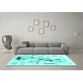 thumbnail image 3 of Ahgly Company Indoor Square Solid Turquoise Blue Modern Area Rugs, 6' Square, 3 of 4