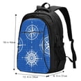 thumbnail image 5 of Vsdgher Compass Print Travel Laptop Backpack, Laptops Backpack with USB Charging Port, Water Resistant Computer Bag Gift for Men & Women, 5 of 7