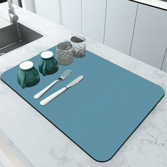 Super Absorbent Kitchen Draining Mat, Easy-Drying Diatomite Drying Mat, Multipurpose Water Absorbent Mat, Stylish Floral Drying Pad for Dishes and Countertops