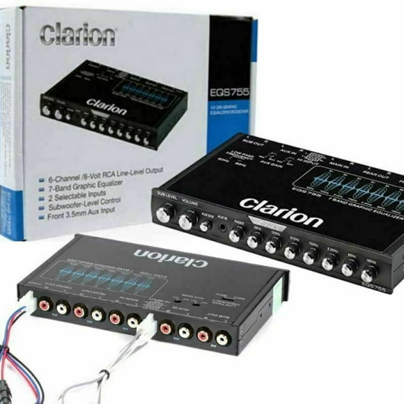 Clarion EQS755 Ecualizador gráfico de Audio para Coche de 7 Bandas con Entrada Auxiliar CLARION EQS755