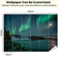 thumbnail image 3 of Peel and Stick Wallpaper Godafoss waterfall night beautiful Northern Lights Iceland Modern Art Wall Mural Decor Self Adhesive and Removable 100in x 144in, 3 of 8