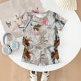 thumbnail image 3 of Grblisyd Girls Two Piece Sets Camo Maple Leaf Print Clothes Loose Short Sleeve Crew Neck Tshirts and Elastic Waist Shorts Casual Summer Outfits Size 7-8, 3 of 6