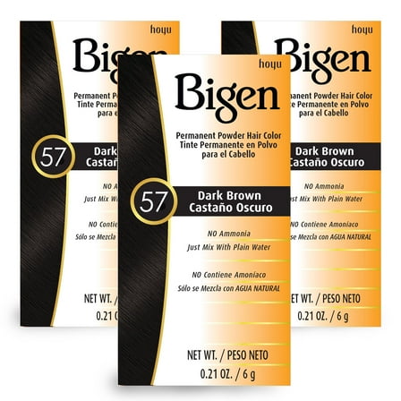 Bigen Permanent Powder Hair Color 3-Pack: 57 Dark Brown