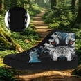 thumbnail image 6 of Coolcustomize Men's Wolf Face High-top Sneakers, Casual Shoes with Wolf Print (Blue/White/Black) - Lace-Up Boots for Outdoor, Casual & Gym - All-Season Wear - Comfortable Round-Toe Design, 6 of 10