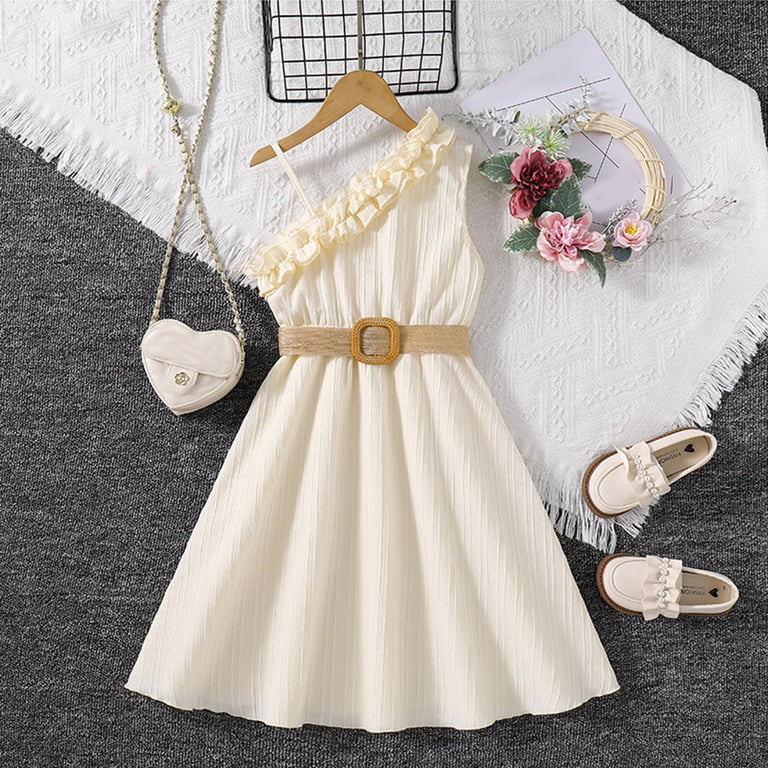 LUOGENLI White Dresses For Girls 12-14 Graduation Children Dress Spring Summer Strap Ruffles Solid Color Princess Girls Casual Dress With Belt Dresses For Girls Size 12-14 7-8 Years - Walmart.com LUOGENLI White Dresses For Girls 12-14 Graduation Children Dress Spring Summer Strap Ruffles Solid Color Princess Girls Casual Dress With Belt Dresses For Girls Size 12-14 7-8 Years - Walmart.com