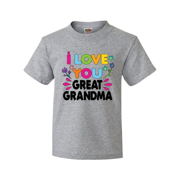 Inktastic I Love You Great Grandma with Flowers Youth T-Shirt