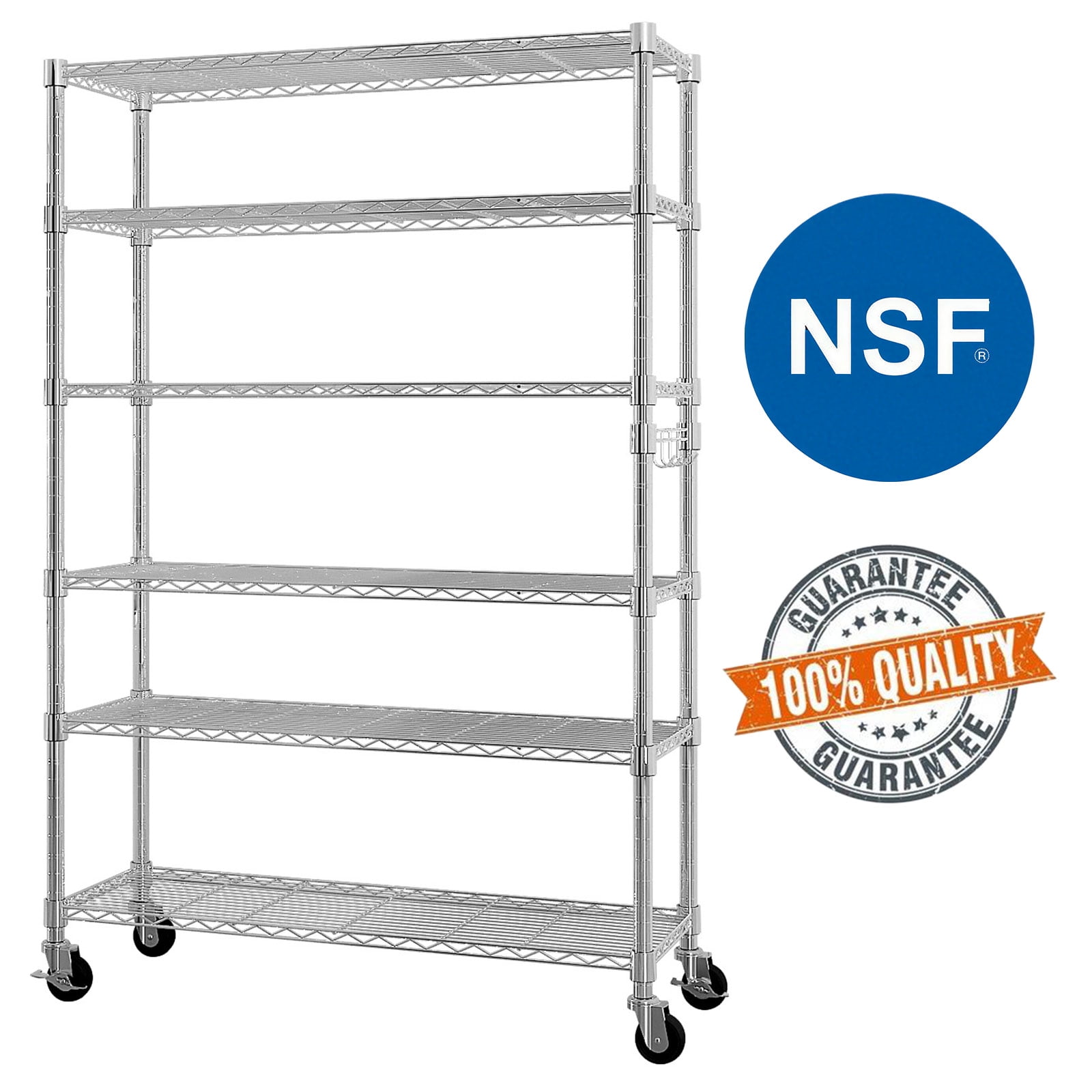Ktaxon Heavy Duty Wire Shelving with Wheels, 46