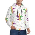 thumbnail image 2 of Pofeuu Mardi Gras Carnival1 Print Mens Casual Hooded Collar Drawstring Hoodies Pullover Sweatshirts Casual Long Sleeve Shirts-, 2 of 7