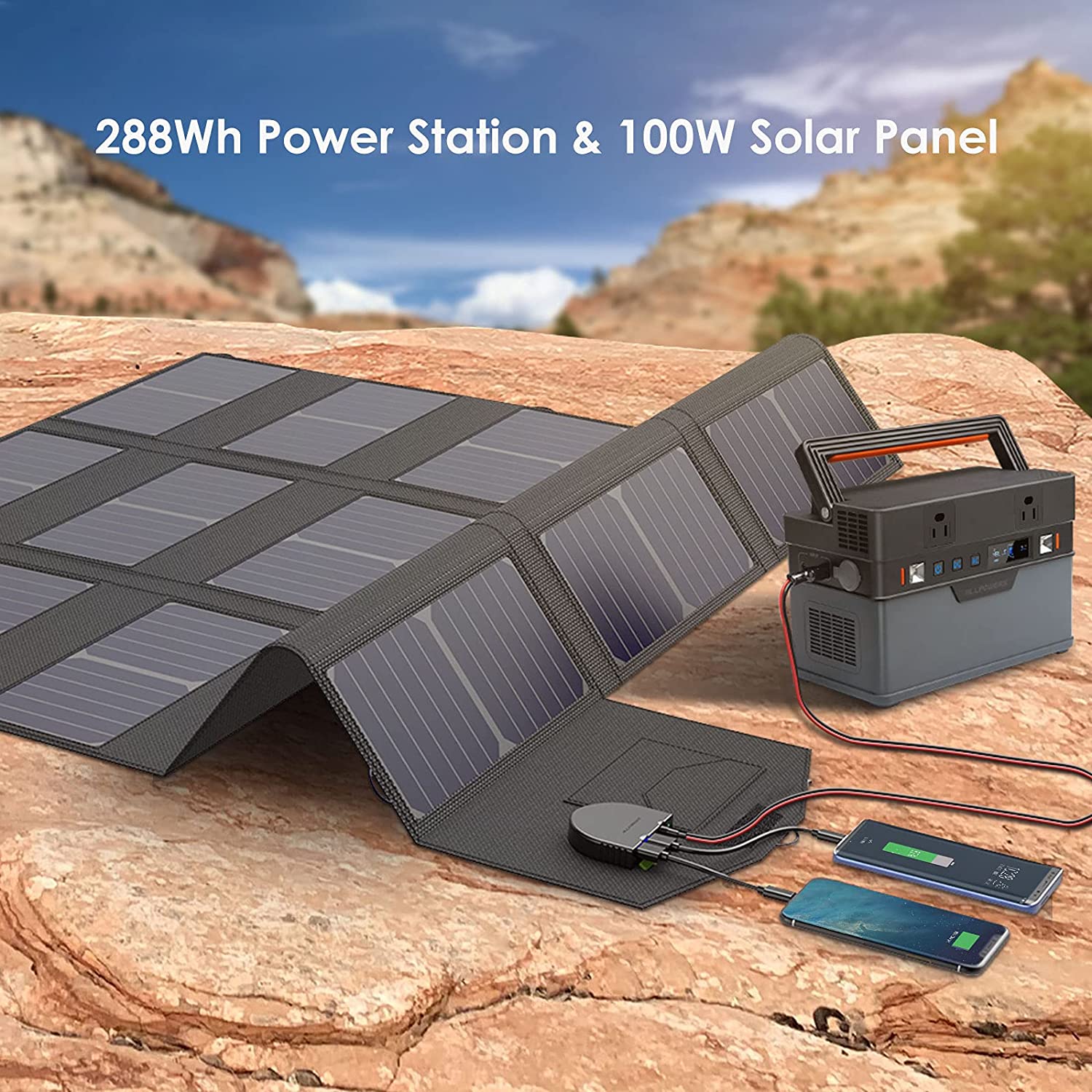 Batterie Externe ALLPOWERS S300 300W/288Wh – 6 Sorties, Recharge Rapide, Pour Camping Et Panneau Solaire
