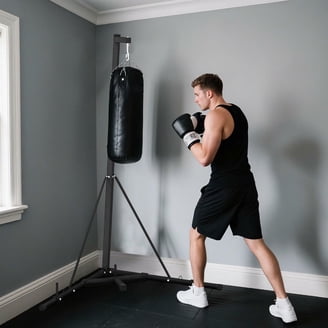Everlast Powercore Heavy Bag, 80lb, Black/Gold – for Boxing, MMA