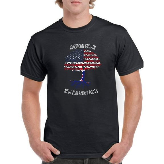 American Grown New Zealand Roots T-Shirt Men -Smartprints Designs, Male Small