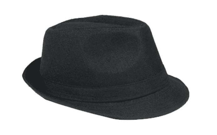 BLACK Summer Panama Hat Trilby Fabric 