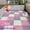 Pink, White and Purple, variant on GNWZCUYSNS 24pc Inspired Interlocking Carpet Pads, Easy To Clean, Square Pattern, Non-Slip EVA Backing, Protective Floor Tiles, Exercise Mat White Gray Blue