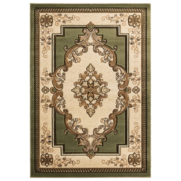 United Weavers Bristol Area Rug 2050 10545 Fallon Green Bulbs Medallion 7' 10 x 7' 10" Rectangle