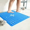 thumbnail image 4 of Non-Slip Shower Mat with Suction Cups | 21x21 Inch Large Size Bath Mat | Machine Washable Drainage Design | Modern Style Indoor Outdoor Floor Mat | Blue or Silver, 4 of 7