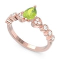 thumbnail image 2 of Diamond-Capitals 1.25 Carat (F-G/VS1) Natural Diamond Peridot Gemstone Trendy Anniversary Ring for Ladies 14K Rose Gold Size 8, 2 of 8