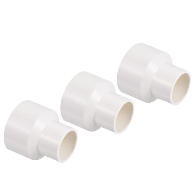 Unique Bargains Raccord Droit pour Tuyau de Réducteur 50x32mm, Blanc 3 Pack