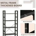 thumbnail image 4 of 5-Tier Bookshelf with Wood Shelves and Metal Frame, 62'' Tall Freestanding Bookcase for Living Room, Bedroom, Home Office, Black, 4 of 8