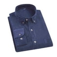 thumbnail image 2 of VSSSJ Men's Corduroy Shirt Jacket Long Sleeve Casual Button Down Shirts Slim Fit Lapel Collar Pocket Business Dress Shirts for Men Light Blue XXL, 2 of 4