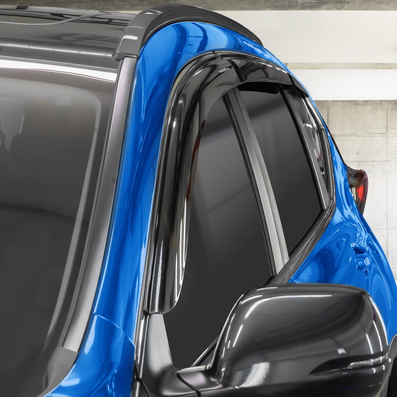 Goodyear Shatterproof Window Deflectors for Honda CR-V (CRV) 2017-2022, Tape-on Rain Guards, Window Visors, Vent Deflector Visor, Car Accessories, 6 pcs. - GY008888