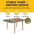 thumbnail image 4 of Colorful Ethnic Table Cloths for 4 Foot Rectangle Tables, National Modern Geometric Blue Green Patio Waterproof Elastic Fitted Tablecloths, Washable Rectangular Table Cover for Camping, 4 of 8