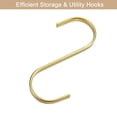 thumbnail image 3 of Unique Bargains 5Pcs 3.9 Inch Flat S Hooks Hanging Hook for Home Kitchen Storage, 7.6mm Gold, 3 of 6
