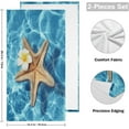 thumbnail image 2 of Starfish Flower Ocean Water Hand Towels, Summer Beach Kitchen Towel Ultra Soft and Absorbent,Decorative Fingertip Face Towel for Bathroom Hotel, 2 PCS, 28.3"x 14.4", 2 of 5
