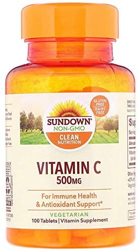 Sundown Vitamin C 500 Mg Ascorbic Acid Vitamin Supplement Tablets - 100 Tablets