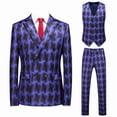 thumbnail image 2 of HBDesign Mens 3 Piece Double Breasted Suit Set, Blazer Vest Pants for Business Party, 2 of 6